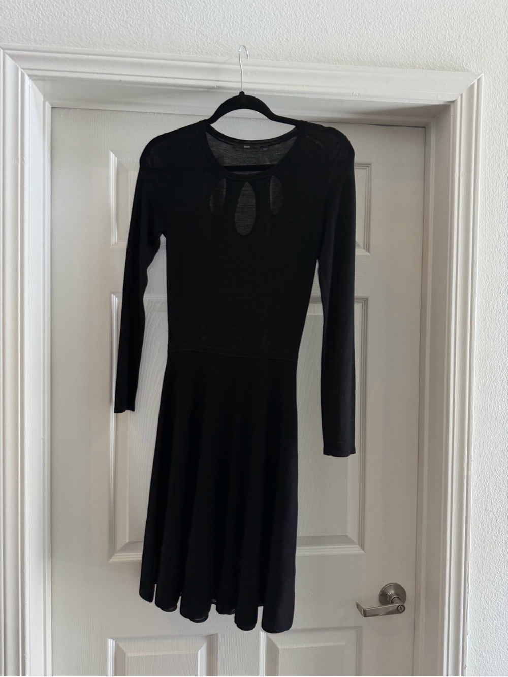 BOSS Hugo Boss Black Fit & Flare Dress Long Sleeve Size M
